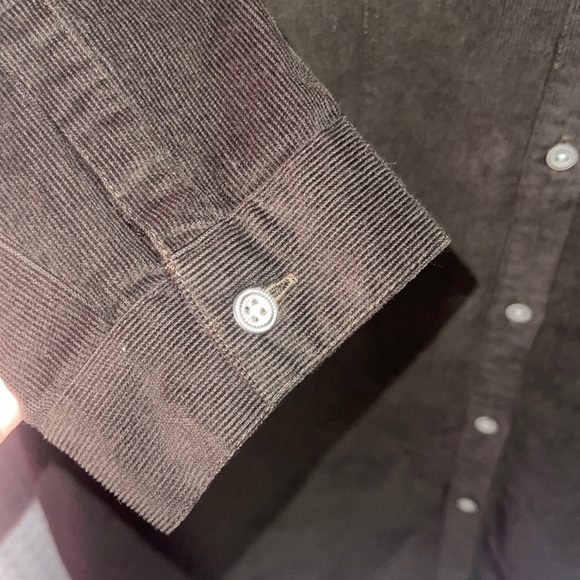 new $99 J Jill XS Corduroy Dress brown walnut Button Up down - Picture 2 of 4